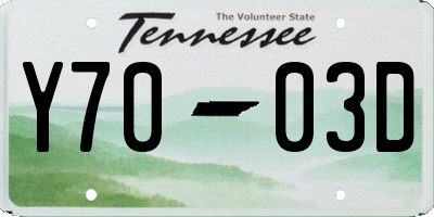 TN license plate Y7003D
