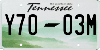 TN license plate Y7003M