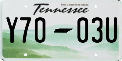 TN license plate Y7003U