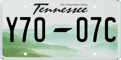 TN license plate Y7007C