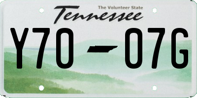 TN license plate Y7007G