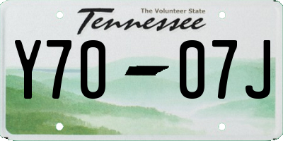 TN license plate Y7007J