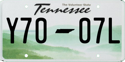 TN license plate Y7007L