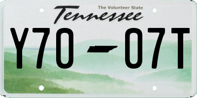 TN license plate Y7007T