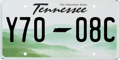 TN license plate Y7008C