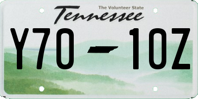 TN license plate Y7010Z