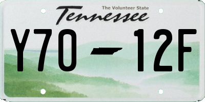TN license plate Y7012F