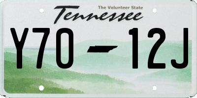 TN license plate Y7012J