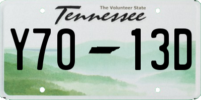 TN license plate Y7013D