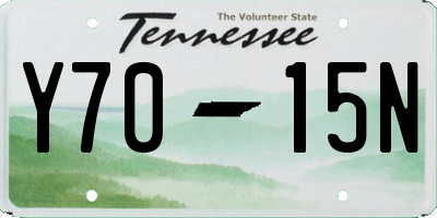 TN license plate Y7015N