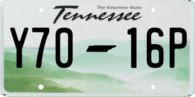 TN license plate Y7016P