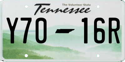 TN license plate Y7016R