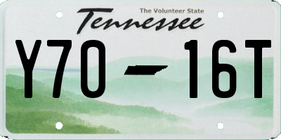 TN license plate Y7016T