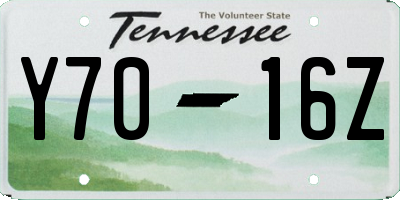 TN license plate Y7016Z