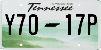 TN license plate Y7017P