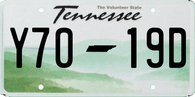 TN license plate Y7019D