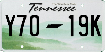 TN license plate Y7019K