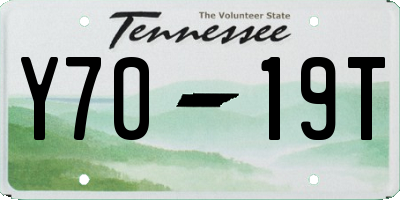 TN license plate Y7019T