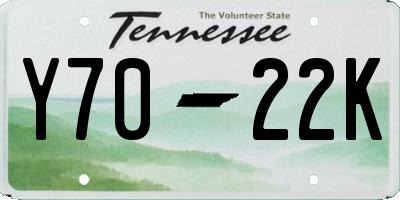 TN license plate Y7022K