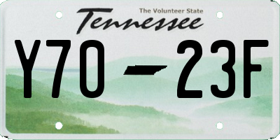TN license plate Y7023F