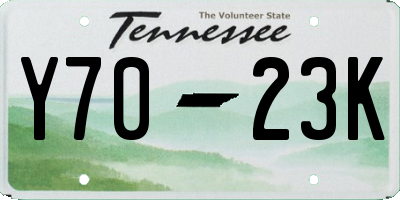 TN license plate Y7023K