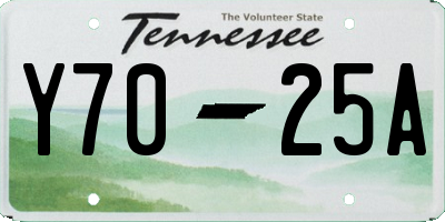 TN license plate Y7025A