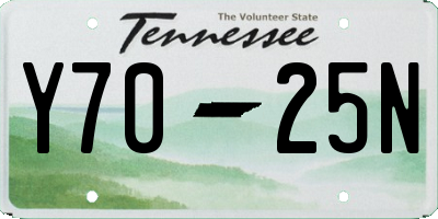 TN license plate Y7025N