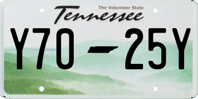 TN license plate Y7025Y
