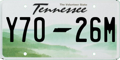 TN license plate Y7026M