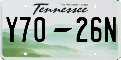 TN license plate Y7026N