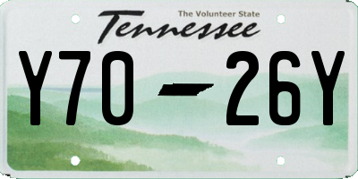 TN license plate Y7026Y
