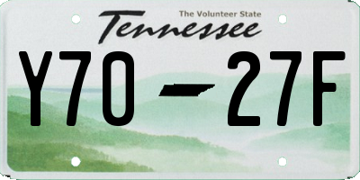 TN license plate Y7027F