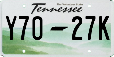 TN license plate Y7027K