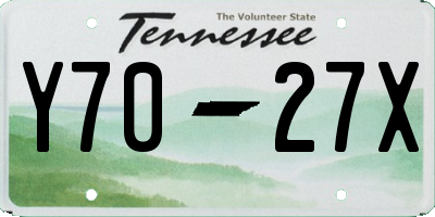 TN license plate Y7027X