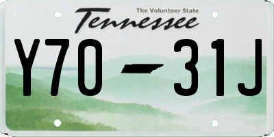 TN license plate Y7031J