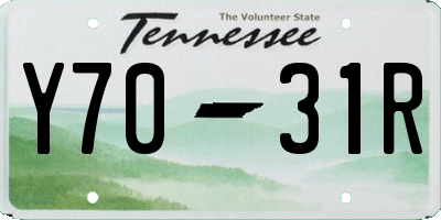 TN license plate Y7031R