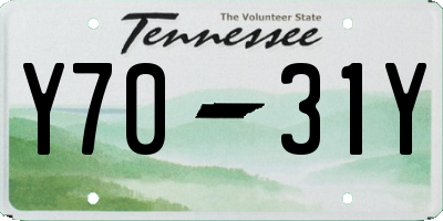 TN license plate Y7031Y