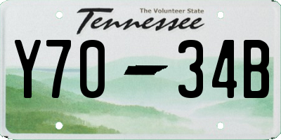 TN license plate Y7034B