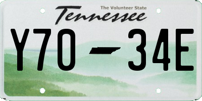 TN license plate Y7034E