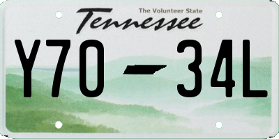 TN license plate Y7034L
