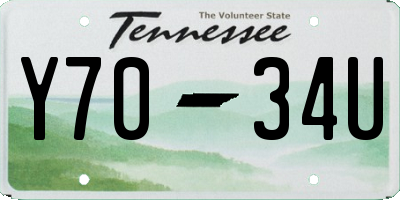 TN license plate Y7034U