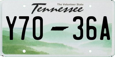 TN license plate Y7036A