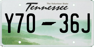 TN license plate Y7036J