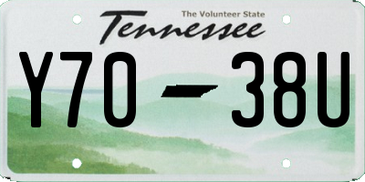 TN license plate Y7038U