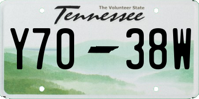 TN license plate Y7038W