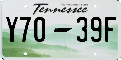 TN license plate Y7039F