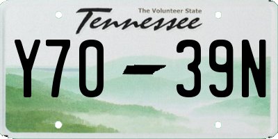 TN license plate Y7039N
