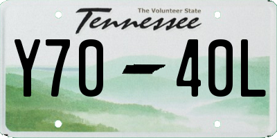 TN license plate Y7040L