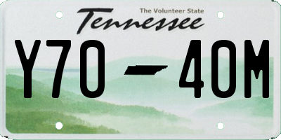TN license plate Y7040M