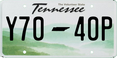 TN license plate Y7040P